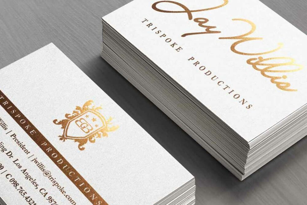 Silk Laminated Stamped Foil Business Cards